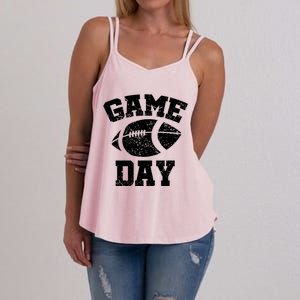 Distressed Football Game Day At College Or School Great Gift Women's Strappy Tank