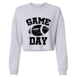 Distressed Football Game Day At College Or School Great Gift Cropped Pullover Crew