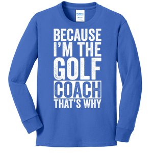 Design For Golf Coach Trainer Instructor Coaching Gift Kids Long Sleeve Shirt