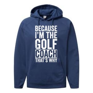 Design For Golf Coach Trainer Instructor Coaching Gift Performance Fleece Hoodie