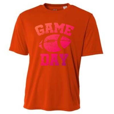 Distressed Football Game Day At College Or School Great Gift Cooling Performance Crew T-Shirt