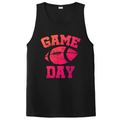 Distressed Football Game Day At College Or School Great Gift PosiCharge Competitor Tank