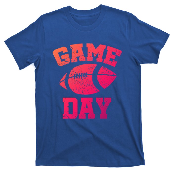 Distressed Football Game Day At College Or School Great Gift T-Shirt