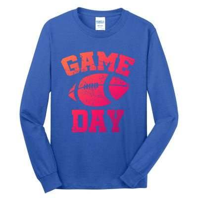 Distressed Football Game Day At College Or School Great Gift Tall Long Sleeve T-Shirt