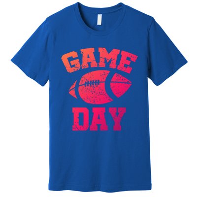 Distressed Football Game Day At College Or School Great Gift Premium T-Shirt