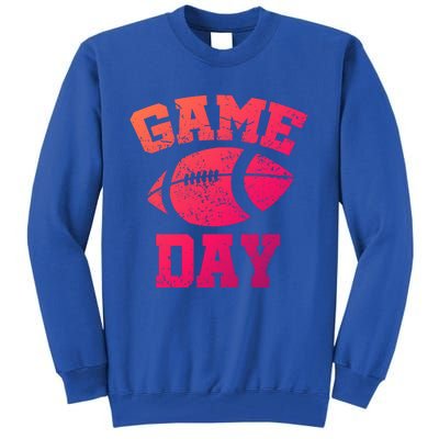 Distressed Football Game Day At College Or School Great Gift Tall Sweatshirt