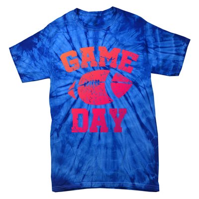 Distressed Football Game Day At College Or School Great Gift Tie-Dye T-Shirt