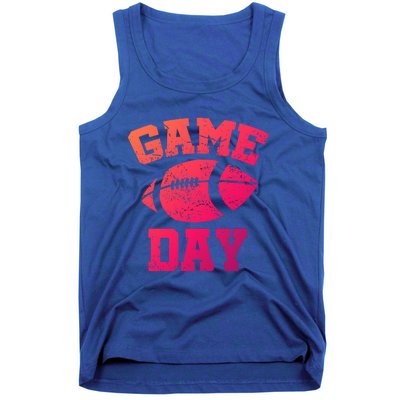 Distressed Football Game Day At College Or School Great Gift Tank Top