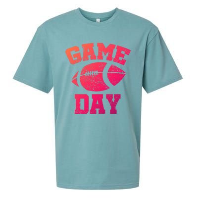 Distressed Football Game Day At College Or School Great Gift Sueded Cloud Jersey T-Shirt