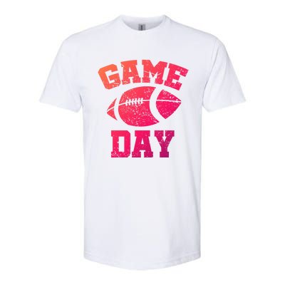 Distressed Football Game Day At College Or School Great Gift Softstyle CVC T-Shirt