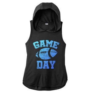 Distressed Football Game Day At College Or School Great Gift Ladies PosiCharge Tri-Blend Wicking Draft Hoodie Tank