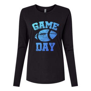 Distressed Football Game Day At College Or School Great Gift Womens Cotton Relaxed Long Sleeve T-Shirt