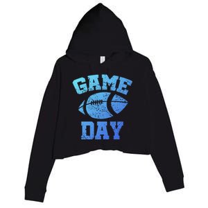 Distressed Football Game Day At College Or School Great Gift Crop Fleece Hoodie