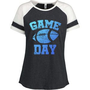 Distressed Football Game Day At College Or School Great Gift Enza Ladies Jersey Colorblock Tee