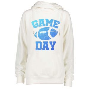 Distressed Football Game Day At College Or School Great Gift Womens Funnel Neck Pullover Hood