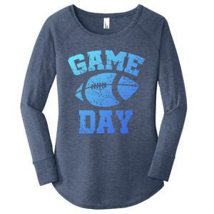 Distressed Football Game Day At College Or School Great Gift Women's Perfect Tri Tunic Long Sleeve Shirt