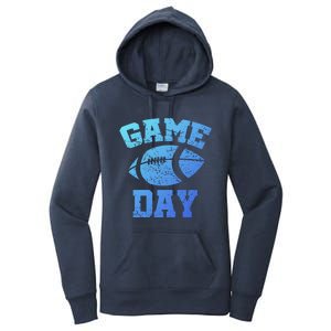 Distressed Football Game Day At College Or School Great Gift Women's Pullover Hoodie