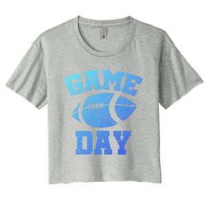 Distressed Football Game Day At College Or School Great Gift Women's Crop Top Tee