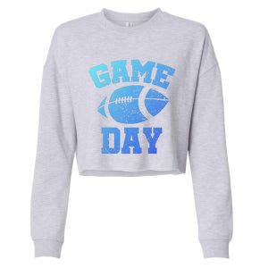 Distressed Football Game Day At College Or School Great Gift Cropped Pullover Crew