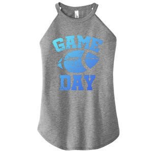 Distressed Football Game Day At College Or School Great Gift Women's Perfect Tri Rocker Tank