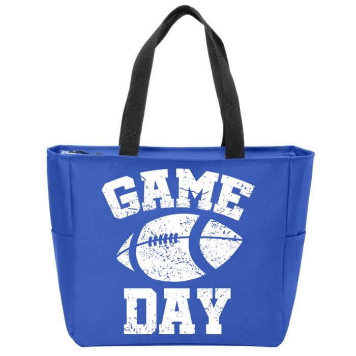 Distressed Football Game Day At College Or School Funny Gift Zip Tote Bag