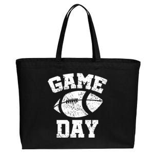 Distressed Football Game Day At College Or School Funny Gift Cotton Canvas Jumbo Tote