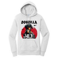 Dogzilla Funny Giant Dachshund Cute Wiener Dog In City Women's Pullover Hoodie