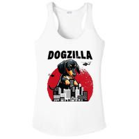 Dogzilla Funny Giant Dachshund Cute Wiener Dog In City Ladies PosiCharge Competitor Racerback Tank