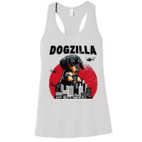 Dogzilla Funny Giant Dachshund Cute Wiener Dog In City Women's Racerback Tank