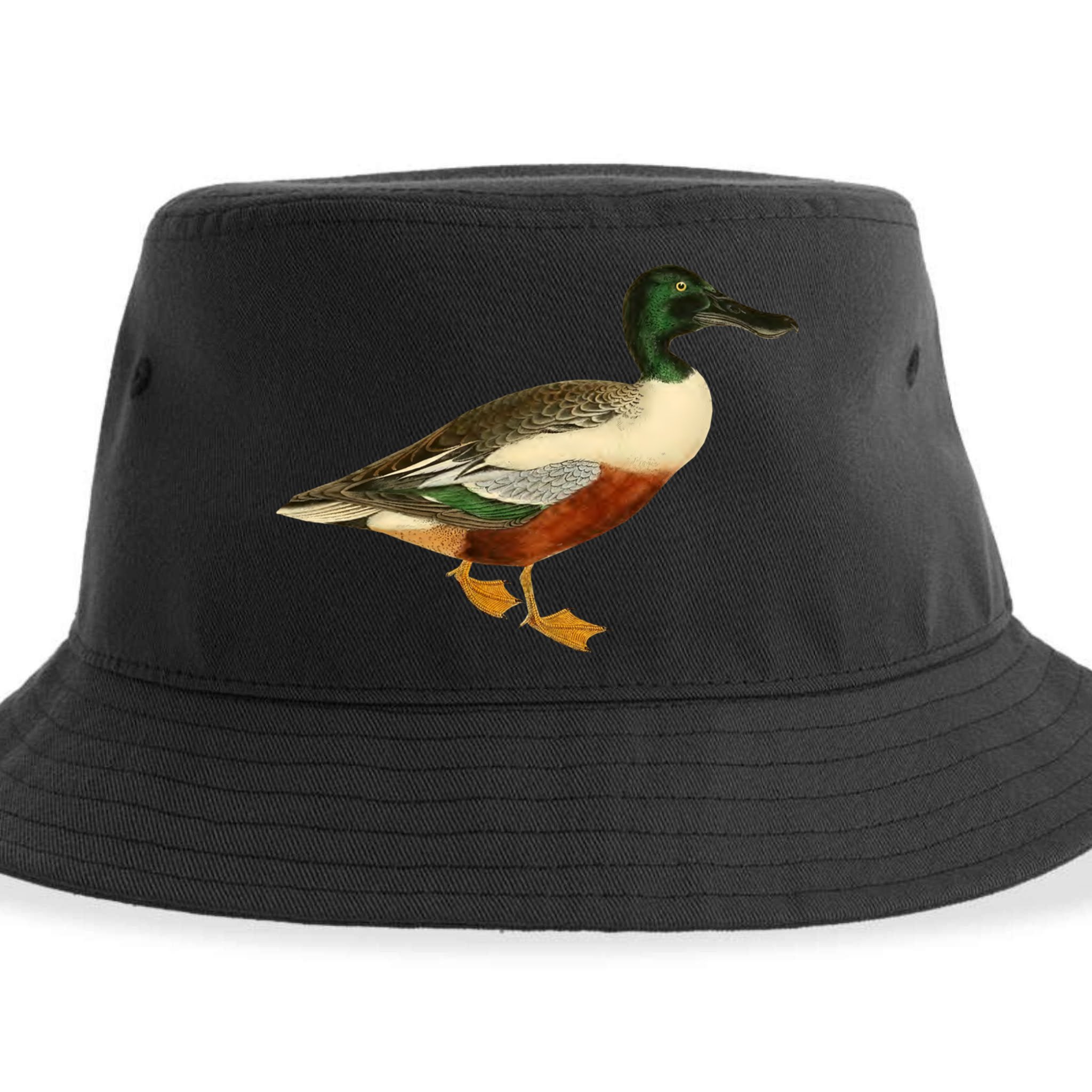 Duck Funny Gift Cute Shoveler Duck Vintage Duck Graphic Gift Sustainable Bucket Hat