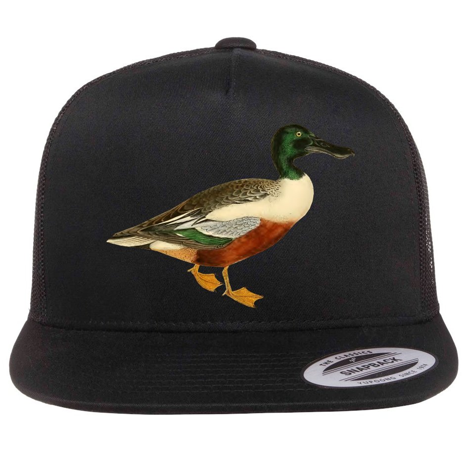 Duck Funny Gift Cute Shoveler Duck Vintage Duck Graphic Gift Flat Bill Trucker Hat