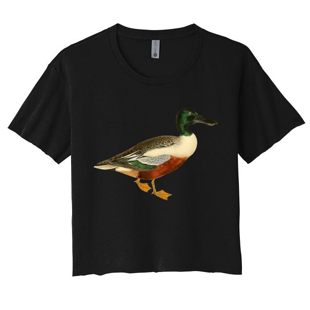 Duck Funny Gift Cute Shoveler Duck Vintage Duck Graphic Gift Women's Crop Top Tee