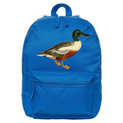 Duck Funny Gift Cute Shoveler Duck Vintage Duck Graphic Gift 16 in Basic Backpack