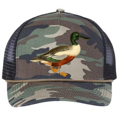 Duck Funny Gift Cute Shoveler Duck Vintage Duck Graphic Gift Retro Rope Trucker Hat Cap