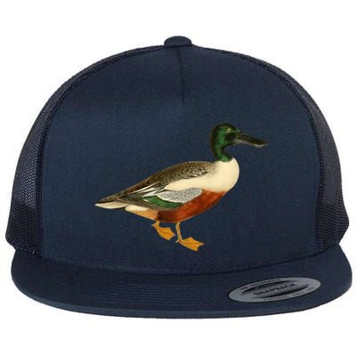 Duck Funny Gift Cute Shoveler Duck Vintage Duck Graphic Gift Flat Bill Trucker Hat