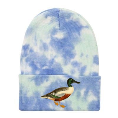 Duck Funny Gift Cute Shoveler Duck Vintage Duck Graphic Gift Tie Dye 12in Knit Beanie