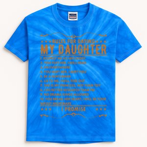 Dad Funny Gift Rules For Dating Daughter Gift Kids Tie-Dye T-Shirt