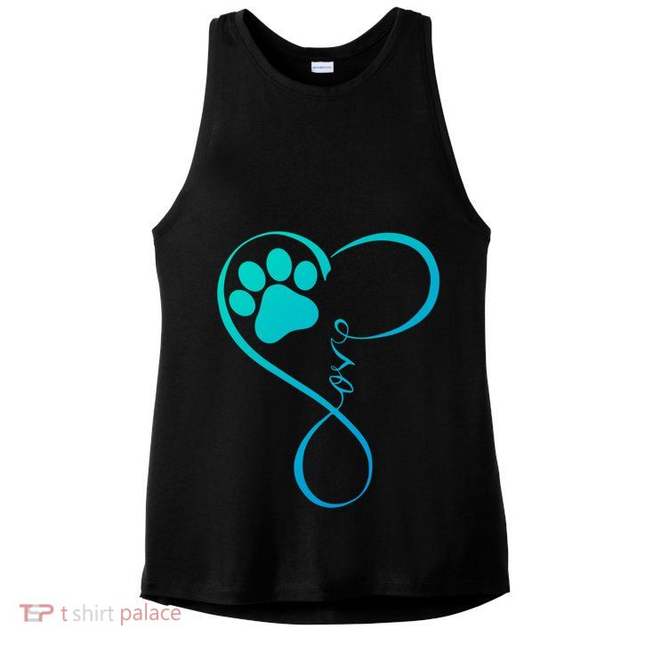 Dog Funny Gift Fun Pawprint Design Funny Gift Love Dogs Gift Cute Gift Ladies PosiCharge Tri-Blend Wicking Tank