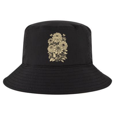 Dahlia Flower Garden Floral Cool Comfort Performance Bucket Hat