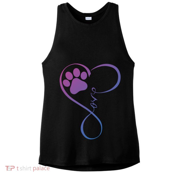 Dog Funny Gift Fun Pawprint Design Funny Gift Love Dogs Gift Cute Gift Ladies PosiCharge Tri-Blend Wicking Tank