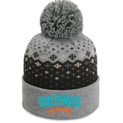 Dolphins Football Gift For Miami Fan Sport The Baniff Cuffed Pom Beanie