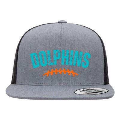 Dolphins Football Gift For Miami Fan Sport Flat Bill Trucker Hat