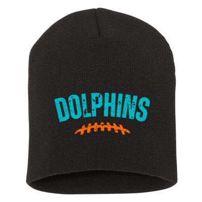 Dolphins Football Gift For Miami Fan Sport Short Acrylic Beanie