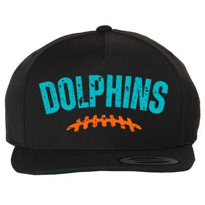 Dolphins Football Gift For Miami Fan Sport Wool Snapback Cap