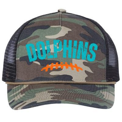 Dolphins Football Gift For Miami Fan Sport Retro Rope Trucker Hat Cap