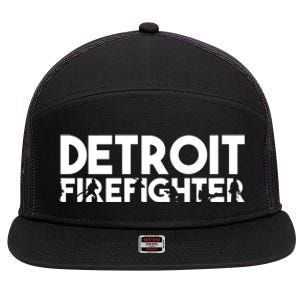 Detroit Firefighter Gift Firefighter Dad Gift Funny Gift 7 Panel Mesh Trucker Snapback Hat