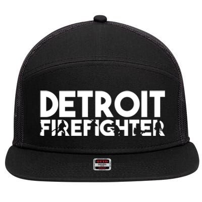 Detroit Firefighter Gift Firefighter Dad Gift Funny Gift 7 Panel Mesh Trucker Snapback Hat