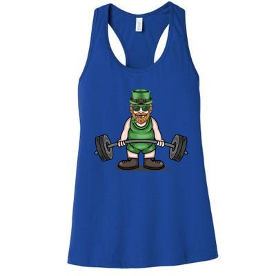 Deadlift Fitness Gym Leprechaun St Patricks Day Meaningful Gift Women's Racerback Tank