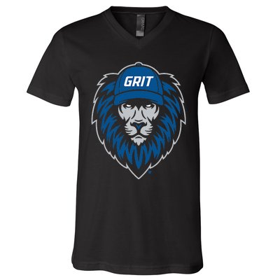 Detroit Football Grit V-Neck T-Shirt