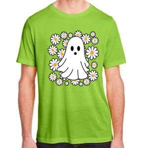 Daisy Floral Ghost Cute Halloween Adult ChromaSoft Performance T-Shirt